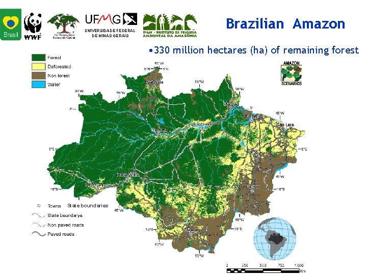 UNIVERSIDADE FEDERAL DE MINAS GERAIS Brazilian Amazon • 330 million hectares (ha) of remaining