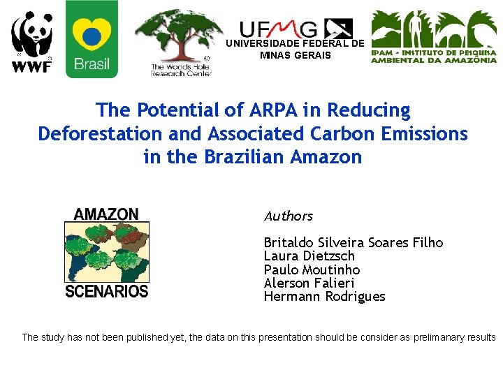 UNIVERSIDADE FEDERAL DE MINAS GERAIS The Potential of ARPA in Reducing Deforestation and Associated