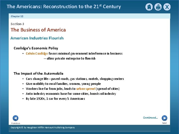 The Americans: Reconstruction to the 21 st Century Chapter 12 Section-3 The Business of