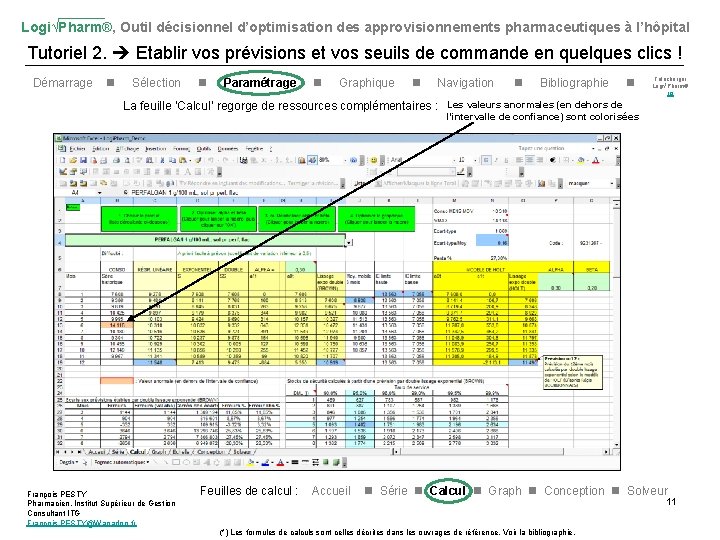 Logi√Pharm®, Outil décisionnel d’optimisation des approvisionnements pharmaceutiques à l’hôpital Tutoriel 2. Etablir vos prévisions