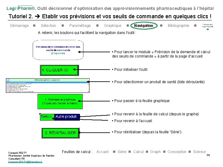 Logi√Pharm®, Outil décisionnel d’optimisation des approvisionnements pharmaceutiques à l’hôpital Tutoriel 2. Etablir vos prévisions