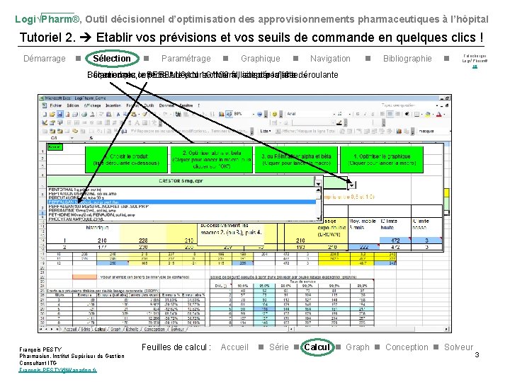 Logi√Pharm®, Outil décisionnel d’optimisation des approvisionnements pharmaceutiques à l’hôpital Tutoriel 2. Etablir vos prévisions