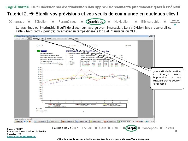 Logi√Pharm®, Outil décisionnel d’optimisation des approvisionnements pharmaceutiques à l’hôpital Tutoriel 2. Etablir vos prévisions
