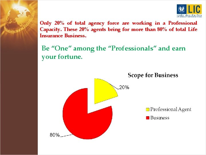 Only 20% of total agency force are working in a Professional Capacity. These 20%