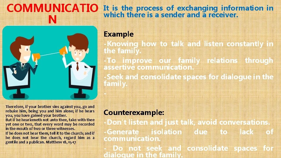 COMMUNICATIO N It is the process of exchanging information in which there is a