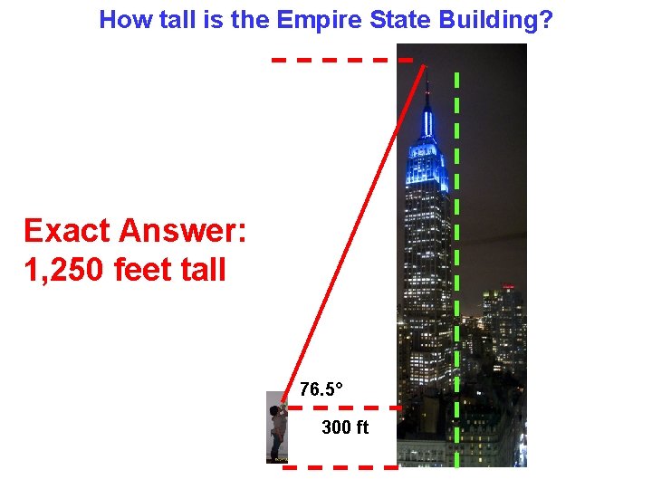 How tall is the Empire State Building? Exact Answer: 1, 250 feet tall 76.