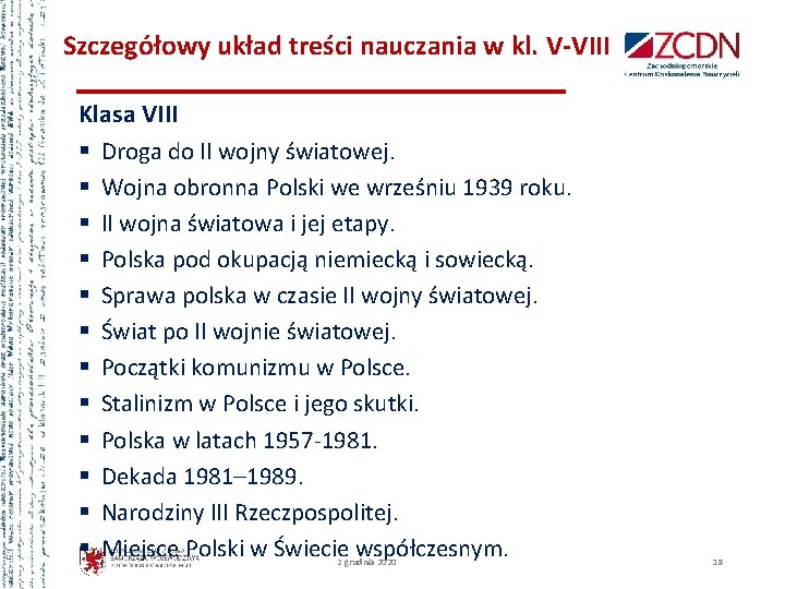 Szczegółowy układ treści nauczania w kl. V-VIII Klasa VIII § Droga do II wojny