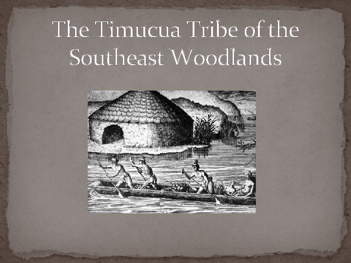 The Timucua Tribe of the Southeast Woodlands 