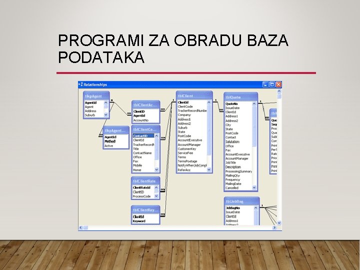 PROGRAMI ZA OBRADU BAZA PODATAKA 