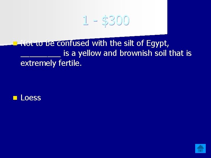 1 - $300 n Not to be confused with the silt of Egypt, _____
