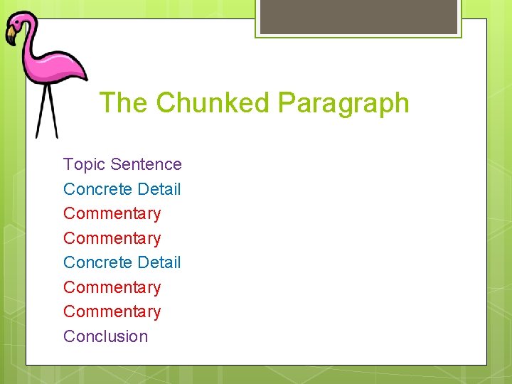 The Chunked Paragraph Topic Sentence Concrete Detail Commentary Conclusion 