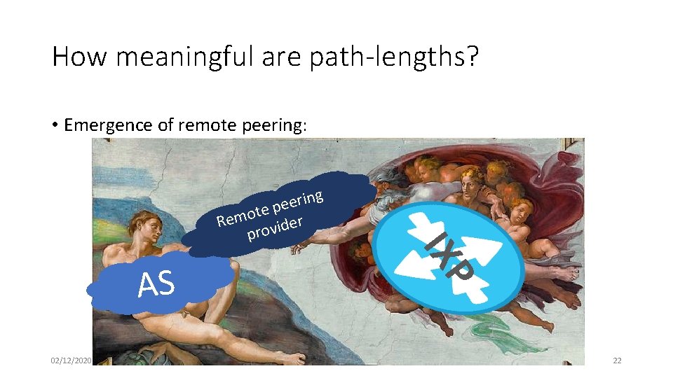 How meaningful are path-lengths? • Emergence of remote peering: AS 02/12/2020 I. Castro -