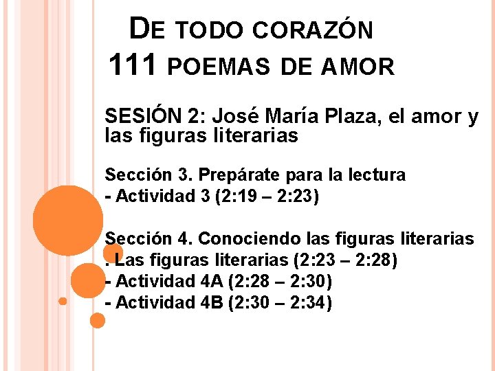 DE TODO CORAZÓN 111 POEMAS DE AMOR SESIÓN 2: José María Plaza, el amor