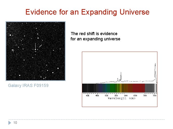 Evidence for an Expanding Universe The red shift is evidence for an expanding universe