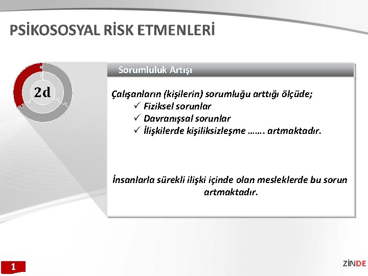 Sorumluluk Artışı 2 d Çalışanların (kişilerin) sorumluğu arttığı ölçüde; ü Fiziksel sorunlar ü Davranışsal