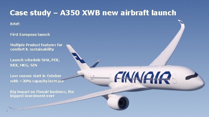 Case study – A 350 XWB new airbraft launch Brief: First European launch Multiple