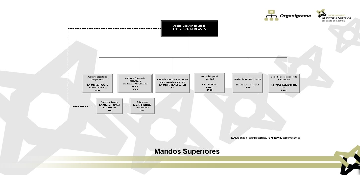 Auditor Superior del Estado C. P. C. José Armando Plata Sandoval S Auditoría Especial Auditor Superior del Estado C. P. C. José Armando Plata Sandoval S Auditoría Especial