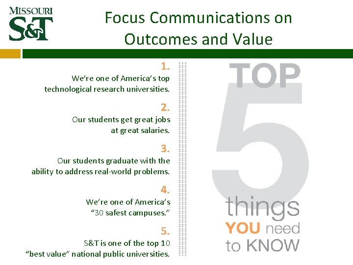 Focus Communications on Outcomes and Value 1. We’re one of America’s top technological research Focus Communications on Outcomes and Value 1. We’re one of America’s top technological research