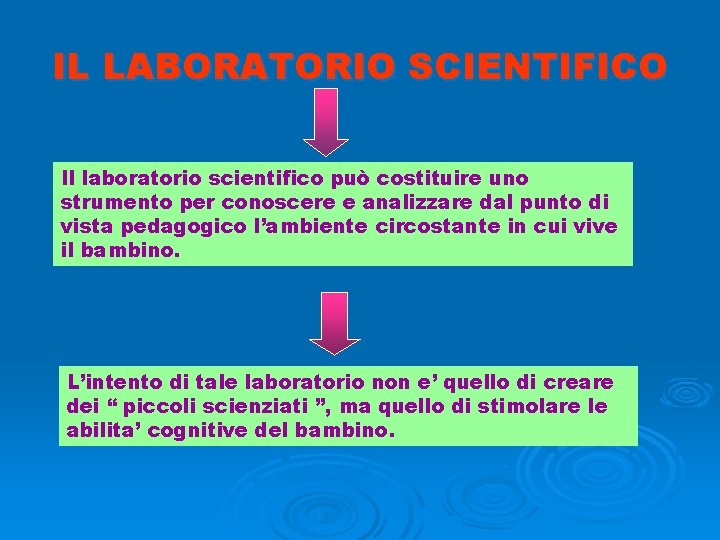 IL LABORATORIO SCIENTIFICO Il laboratorio scientifico può costituire uno strumento per conoscere e analizzare IL LABORATORIO SCIENTIFICO Il laboratorio scientifico può costituire uno strumento per conoscere e analizzare