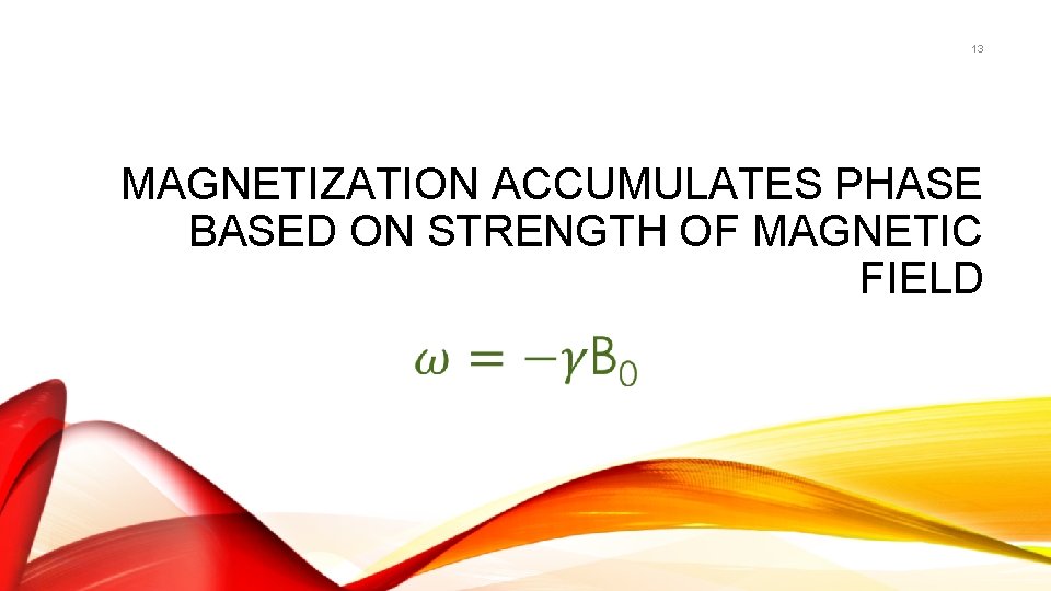 13 MAGNETIZATION ACCUMULATES PHASE BASED ON STRENGTH OF MAGNETIC FIELD 