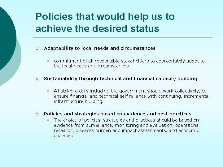 A Comprehensive Policy framework for the National Immunization