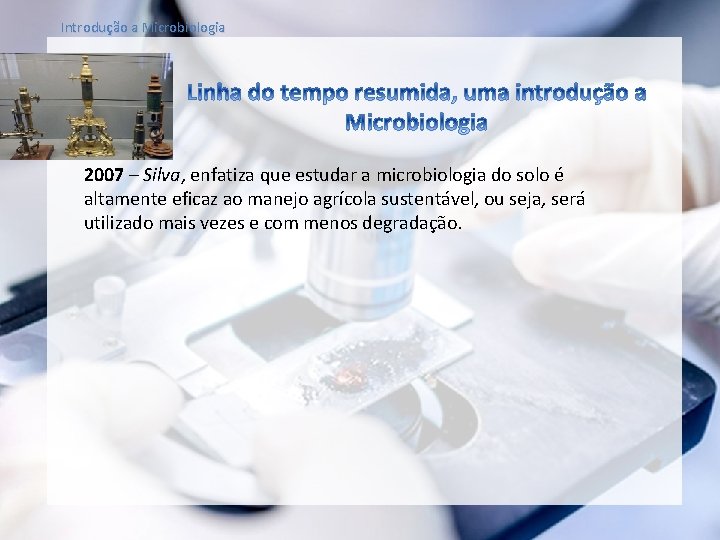 Introdução a Microbiologia 2007 – Silva, enfatiza que estudar a microbiologia do solo é