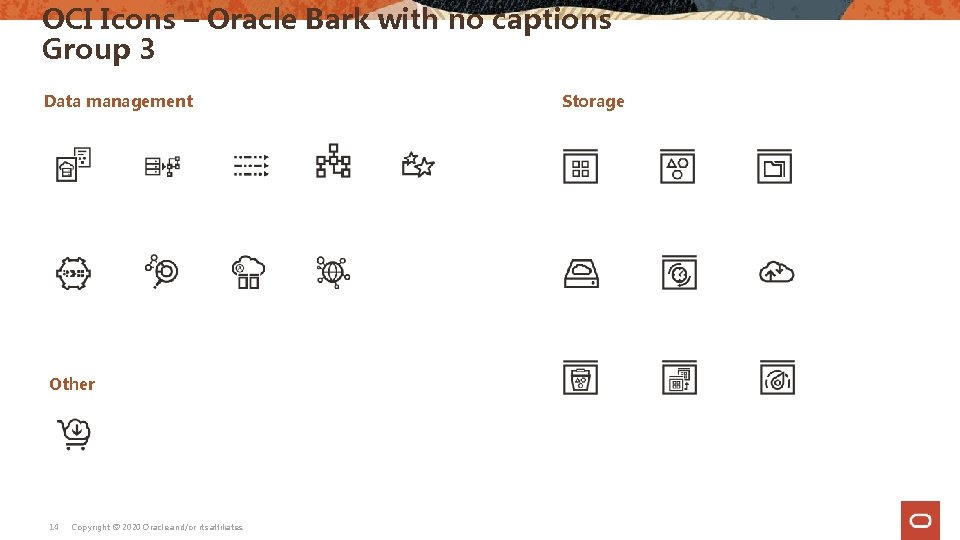 OCI Icons – Oracle Bark with no captions Group 3 Data management Other 14