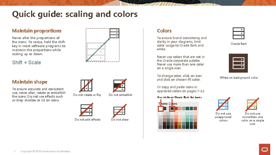 Quick guide: scaling and colors Maintain proportions Colors Never alter the proportions of the