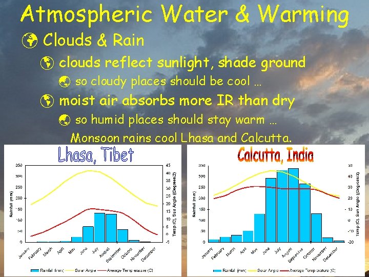 Atmospheric Water & Warming ü Clouds & Rain þ clouds reflect sunlight, shade ground