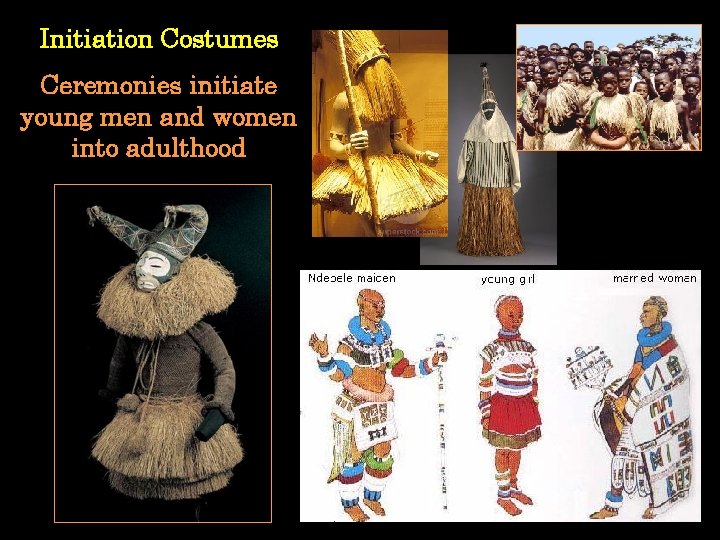 Initiation Costumes Ceremonies initiate young men and women into adulthood 