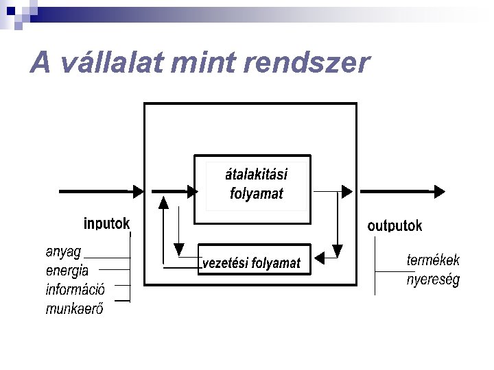 A vállalat mint rendszer 