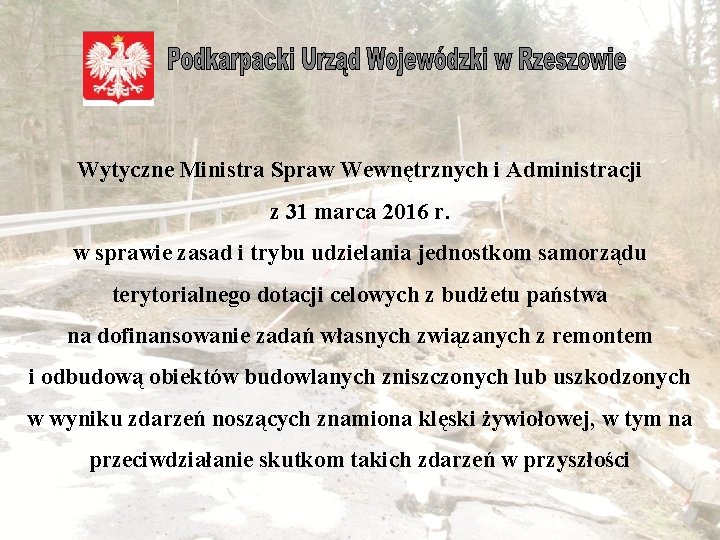 Wytyczne Ministra Spraw Wewnętrznych i Administracji z 31 marca 2016 r. w sprawie zasad