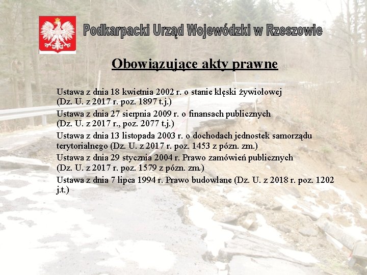 Obowiązujące akty prawne - Ustawa z dnia 18 kwietnia 2002 r. o stanie klęski