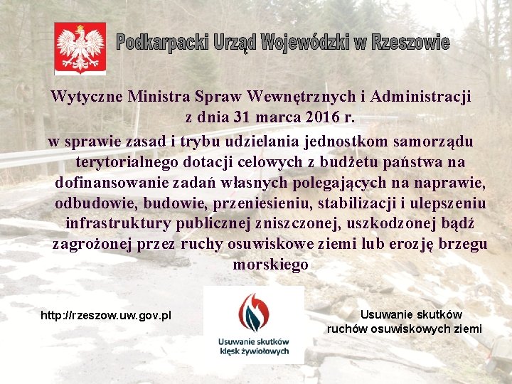 Wytyczne Ministra Spraw Wewnętrznych i Administracji z dnia 31 marca 2016 r. w sprawie