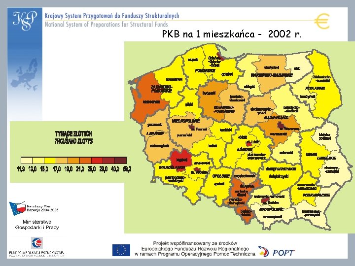 PKB na 1 mieszkańca - 2002 r. 