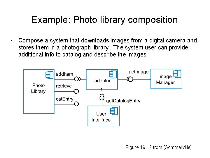 Example: Photo library composition • Compose a system that downloads images from a digital