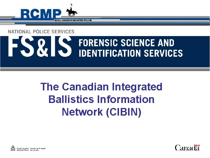 The Canadian Integrated Ballistics Information Network (CIBIN) 