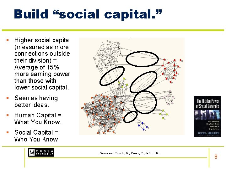 Build “social capital. ” § Higher social capital (measured as more connections outside their