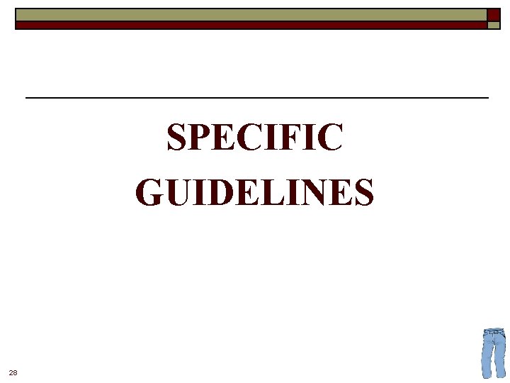 SPECIFIC GUIDELINES 28 