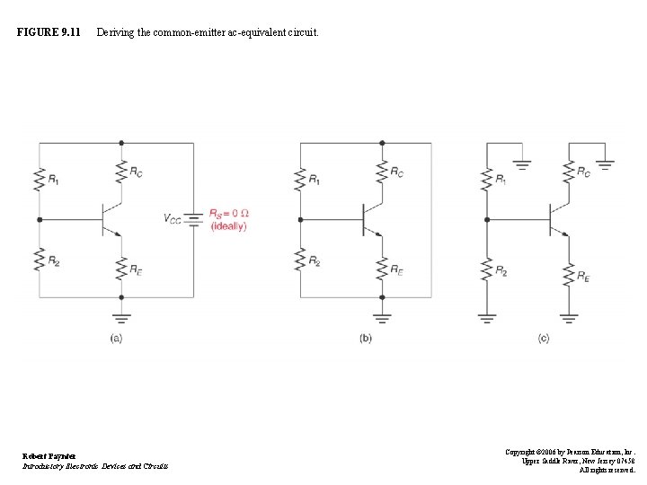 FIGURE 9. 11 Deriving the common-emitter ac-equivalent circuit. Robert Paynter Introductory Electronic Devices and FIGURE 9. 11 Deriving the common-emitter ac-equivalent circuit. Robert Paynter Introductory Electronic Devices and