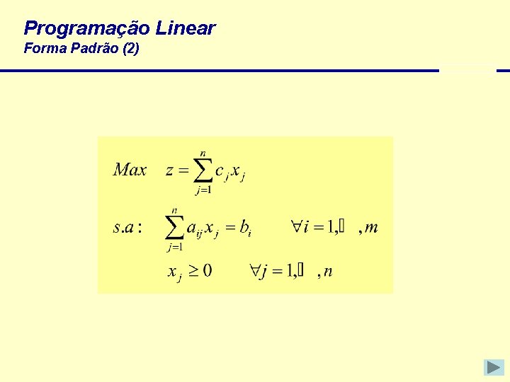 Programação Linear Forma Padrão (2) 