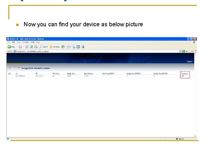 n Now you can find your device as below picture n Now you can find your device as below picture