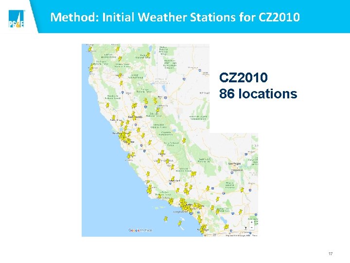 Method: Initial Weather Stations for CZ 2010 86 locations 17 Method: Initial Weather Stations for CZ 2010 86 locations 17