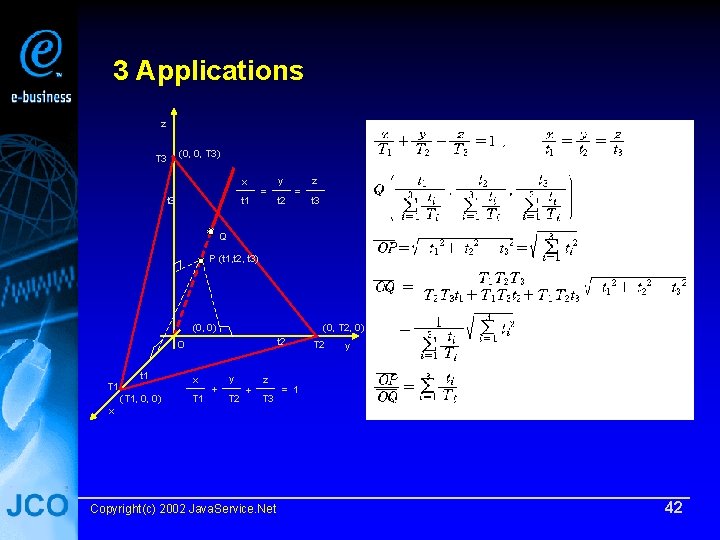 3 Applications z T 3 (0, 0, T 3) x t 3 t 1
