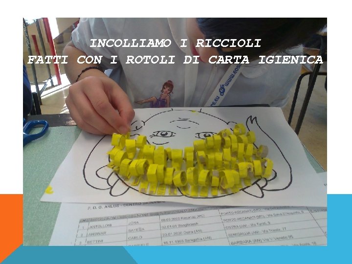 INCOLLIAMO I RICCIOLI FATTI CON I ROTOLI DI CARTA IGIENICA 