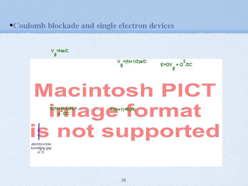  • Coulomb blockade and single electron devices V =Ne/C g V =(N+1/2)e/C g