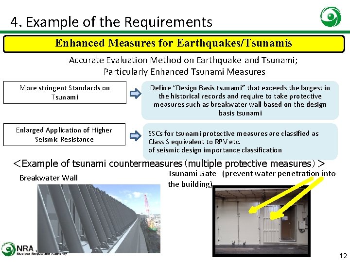 4. Example of the Requirements Enhanced Measures for Earthquakes/Tsunamis Accurate Evaluation Method on Earthquake