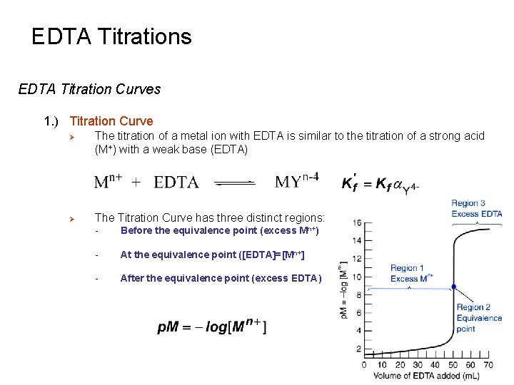 EDTA Titrations EDTA Titration Curves 1. ) Titration Curve Ø Ø The titration of