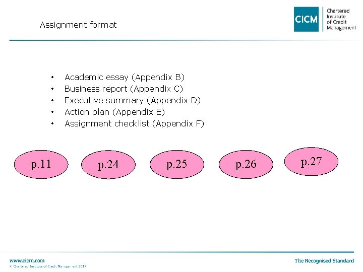 Assignment format • • • Academic essay (Appendix B) Business report (Appendix C) Executive