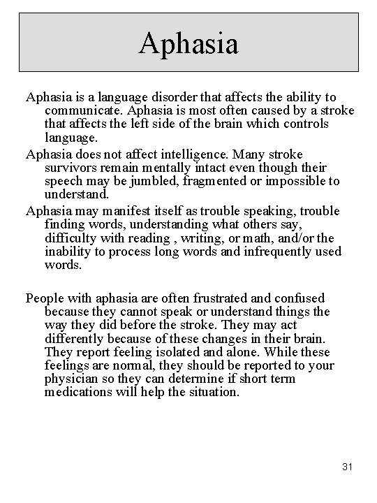Aphasia is a language disorder that affects the ability to communicate. Aphasia is most Aphasia is a language disorder that affects the ability to communicate. Aphasia is most